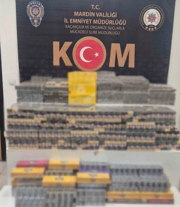 Mardin’de 7 bin paket kaçak sigara ele geçirildi
