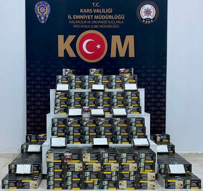 Kars’ta 100 bin boş makaron ele geçirildi
