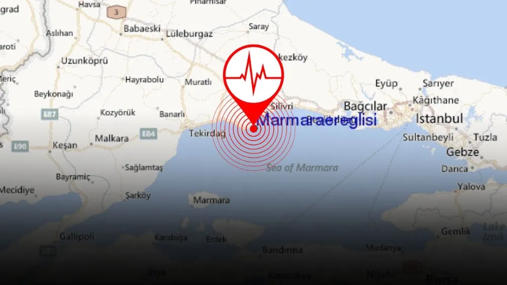 Marmaraereğlisi açıklarında 5 büyüklüğünde deprem