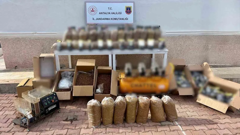 Jandarmanın 2 ayrı adrese düzenlediği operasyonda 350 kilo kıyılmış tütün ele geçirildi
