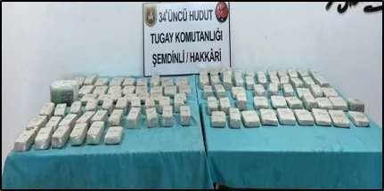 Hudut birlikleri 102 bin 429 gram uyuşturucu madde ele geçirdi
