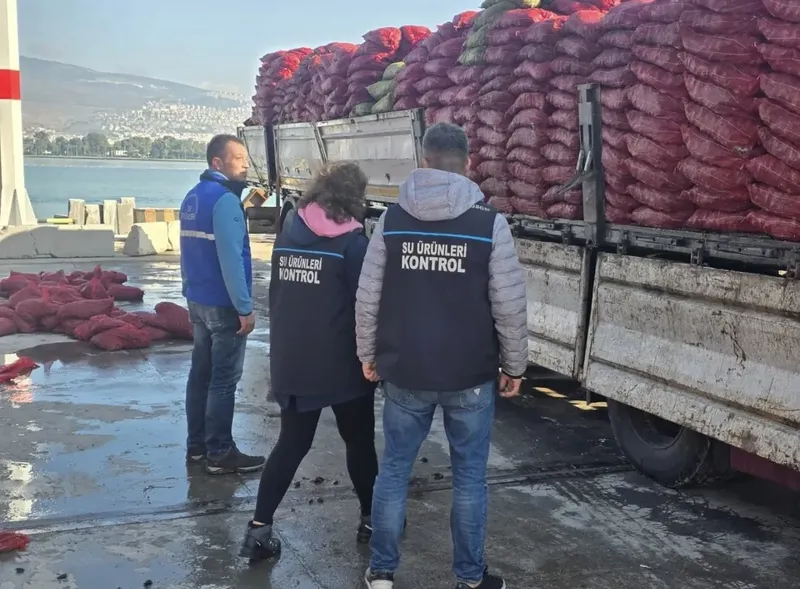 27 ton belgesiz kara midyesi ele geçirildi
