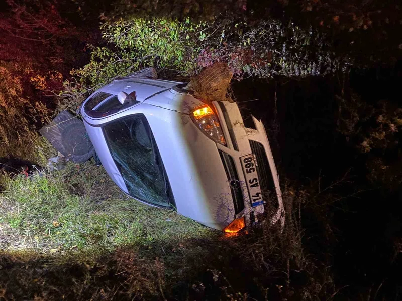 Bolu’da otomobil takla attı: Yaralı sürücü ehliyetsiz çıktı
