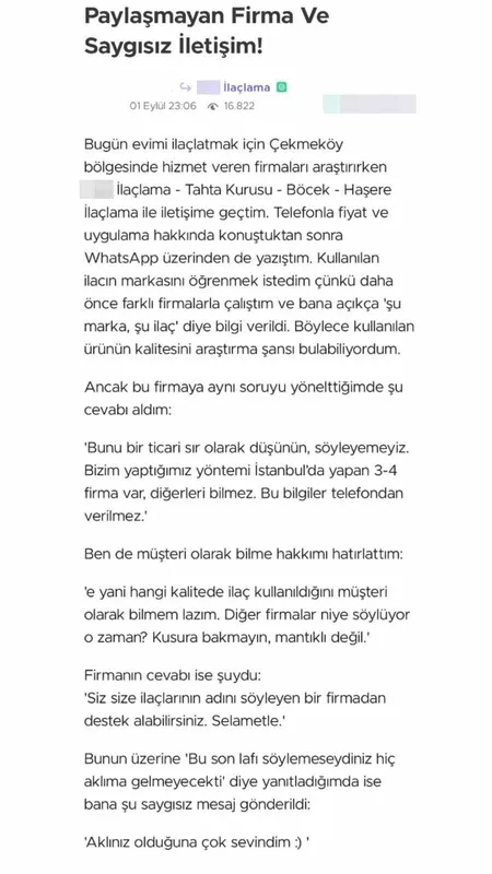 Böcek ailesinin ölümüne ilişkin soruşturma sürüyor: İlaçlama şirketi hakkındaki müşteri yorumu ortaya çıktı
