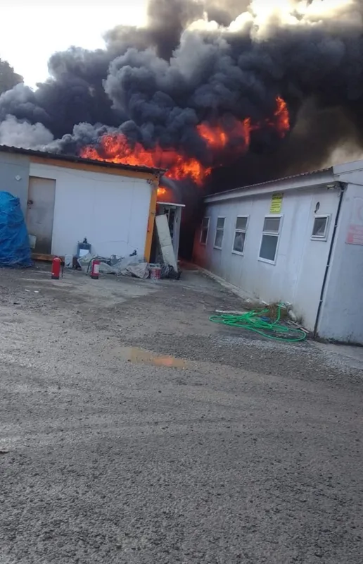 Rize’de şantiyede yangın
