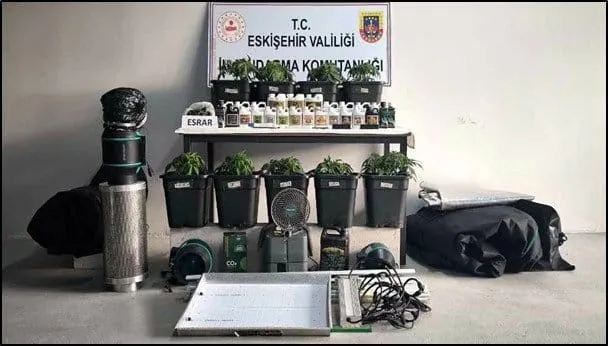 İklimlendirme sistemi kurup kenevir yetiştiren 3 kişi yakalandı
