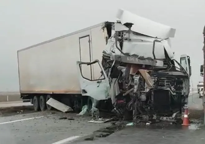 Tır yol kenarındaki tırın dorsesine çarptı: 1 yaralı
