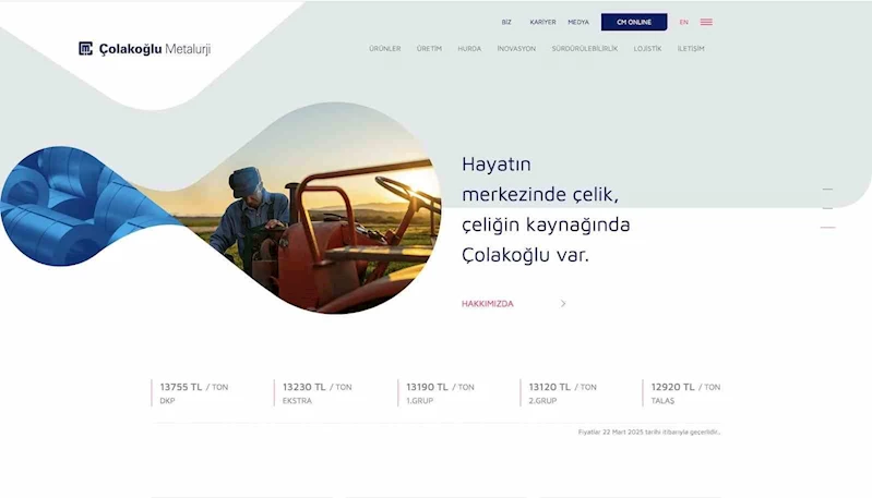 Çolakoğlu Metalurji’nin yeni web sitesine uluslararası ödül
