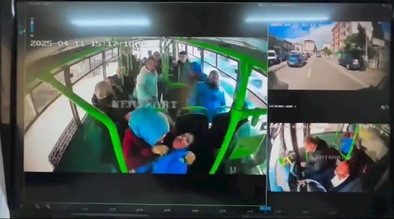 Otobüste yürekleri ağza getiren anlar: 
