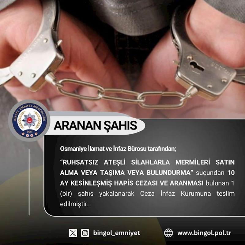 Bingöl’de aranan 7 şüpheli yakalandı
