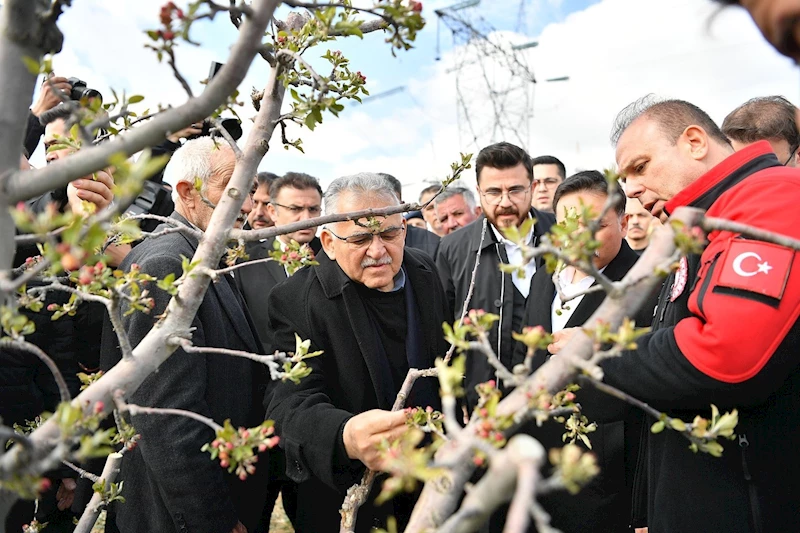 Başkan Büyükkılıç, zirai dondan etkilenen üreticileri yalnız bırakmadı
