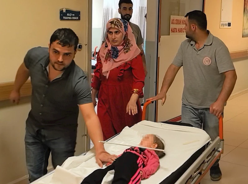 2 yaşındaki çocuğun çenesine askı saplandı

