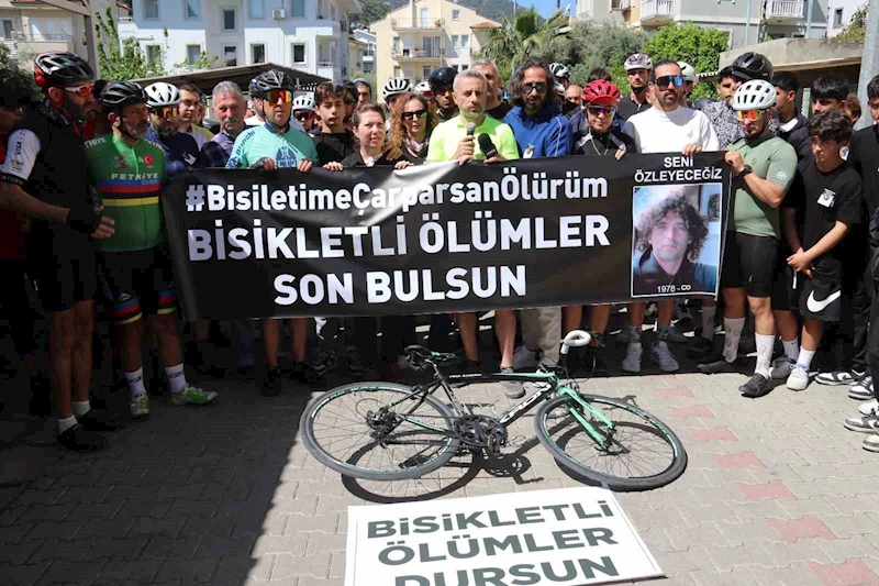 Fethiye’de bisiklet topluluğu hayatını kaybeden Alkan için pedal çevirdi
