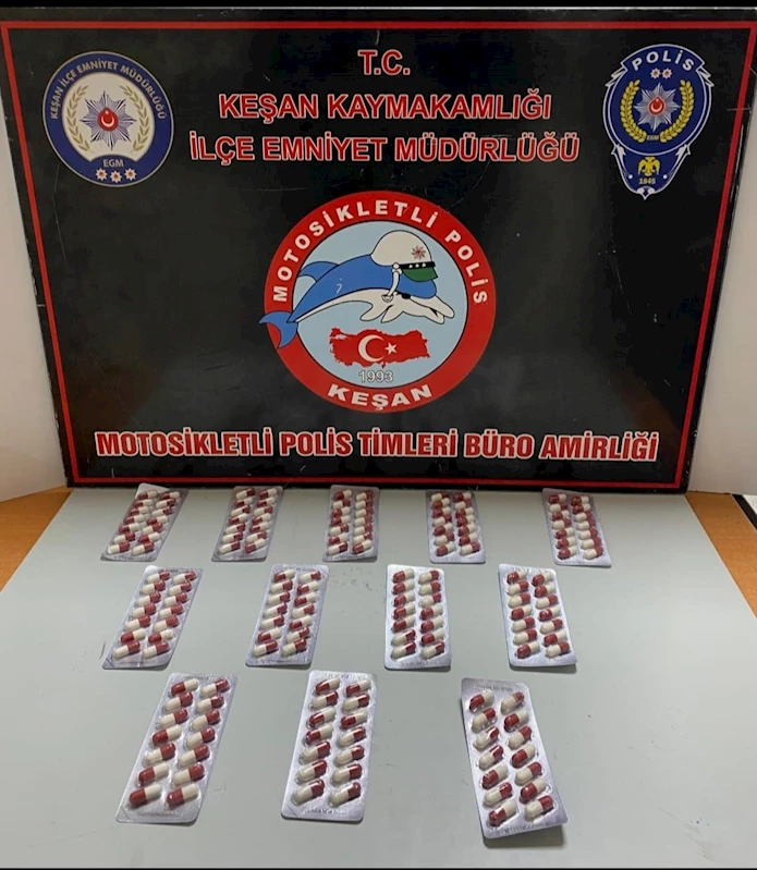 Keşan’da 168 adet sentetik ecza ele geçirildi
