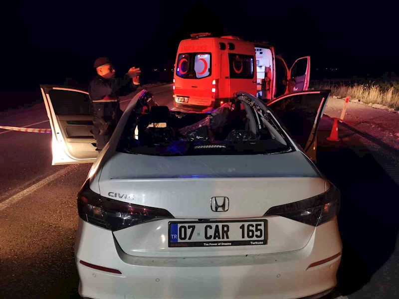 Başıboş ata çarpan otomobil takla atarak hurdaya döndü: 1 ölü 1 yaralı
