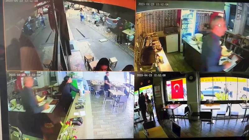 Kafe ve restoranlardaki kaçış anı kameraya yansıdı
