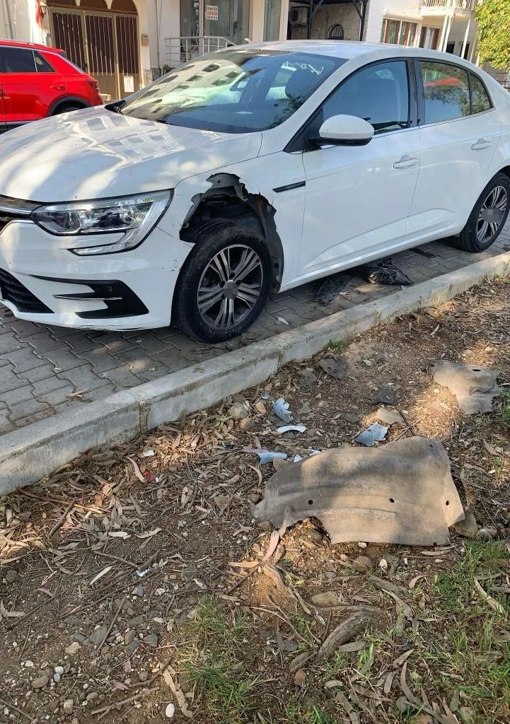 Fethiye’de domuzlar otomobili parçaladı

