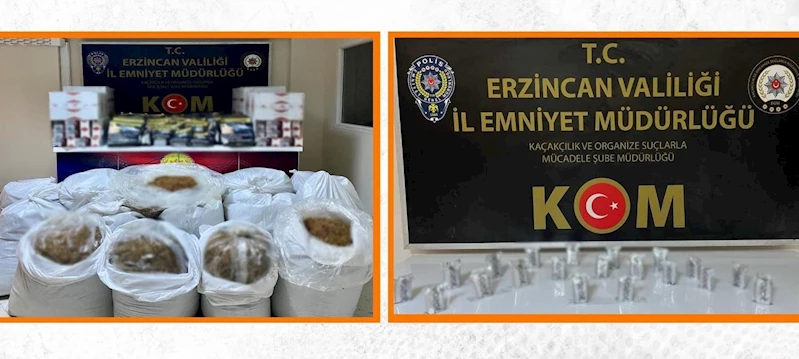 Erzincan’da makaron ve kaçak tütün ele geçirildi

