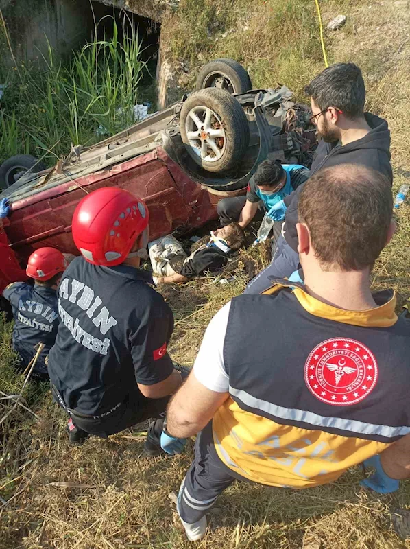Takla atıp su tahliye kanalına uçtu
