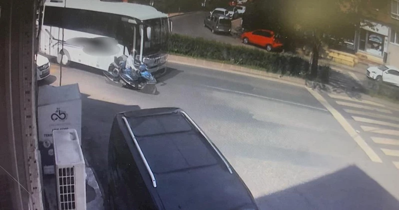 Çorlu’da motosikletlinin yaralandığı kaza anı kamerada
