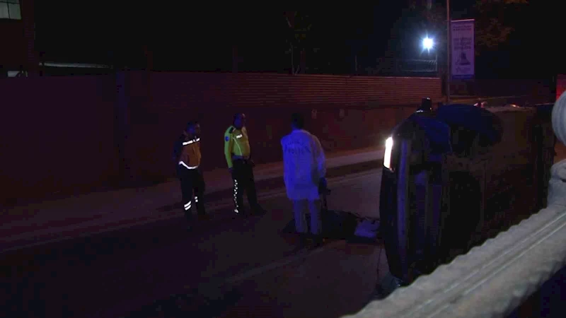 Kartal’da kontrolden çıkan araç yan yattı: 1 ölü

