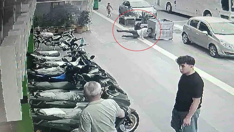 Kafasını çöp konteynerine çarptı, kimse hastaneye gitmeye ikna edemedi
