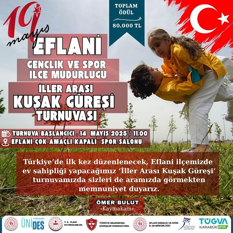 Eflani’de İller Arası Kuşak Güreşi Turnuvası düzenlenecek
