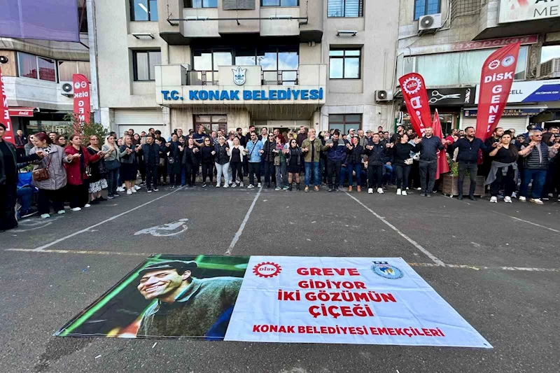 Konak Belediyesinde anlaşma sağlanamadı, işçiler tam gün iş bıraktı
