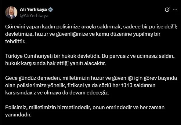 Bakan Yerlikaya: 