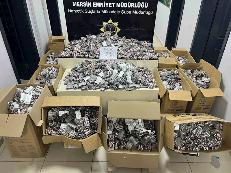 Mersin’de uyuşturucuyla mücadele: 280 bin adet hap ele geçirildi

