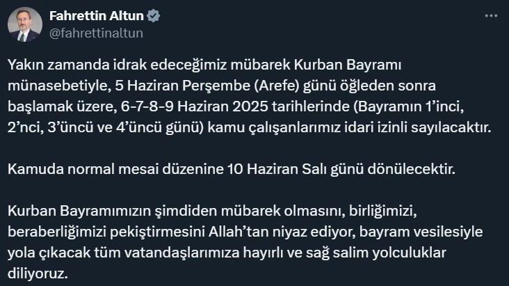 İletişim Başkanı Altun: 