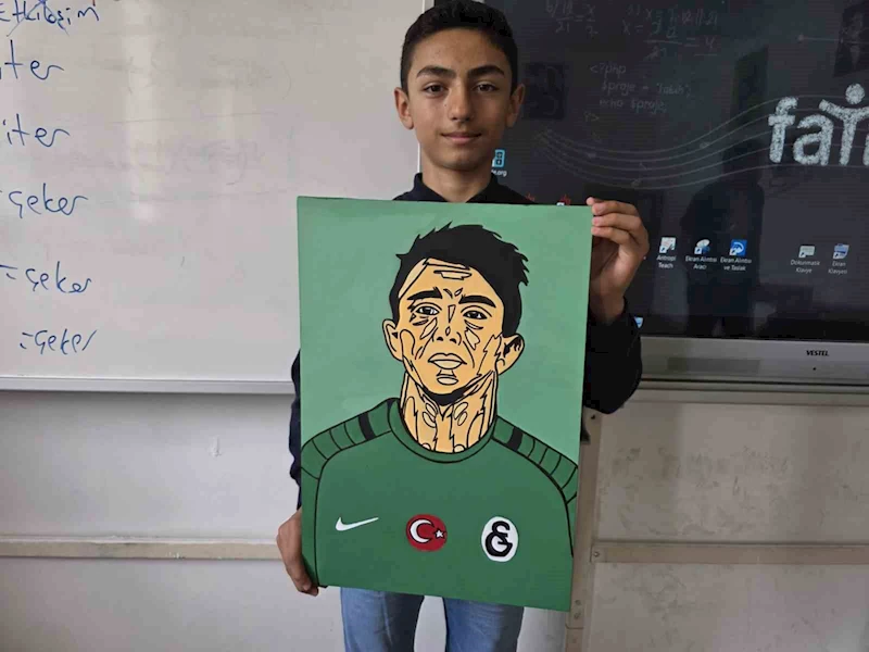 Hayran kalbiyle çizdi: 12 yaşındaki Ünal’ın en büyük hayali Muslera’ya resmini vermek
