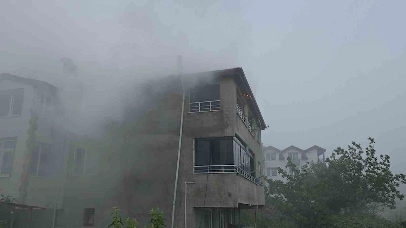 Apartmanın çatısında çıkan yangın paniğe neden oldu
