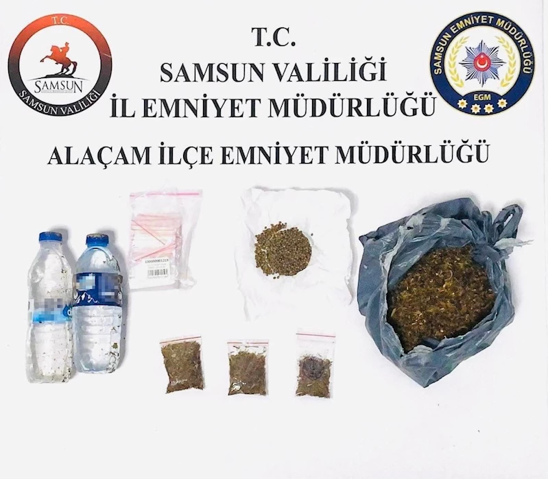 Şişe içinde sıvı bonzai ile yakalandı
