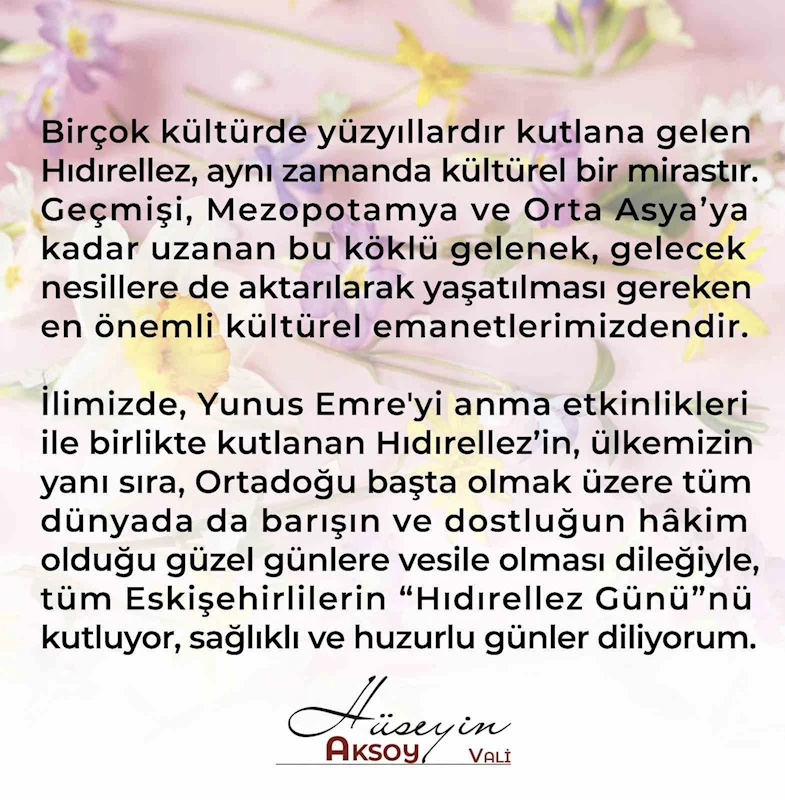Hüseyin Aksoy’dan 