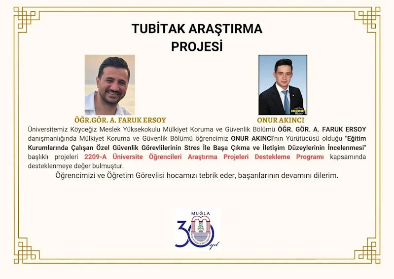 Köyceğiz Meslek Yüksek Okulu öğrencisinin projesi desteklenmeye değer bulundu
