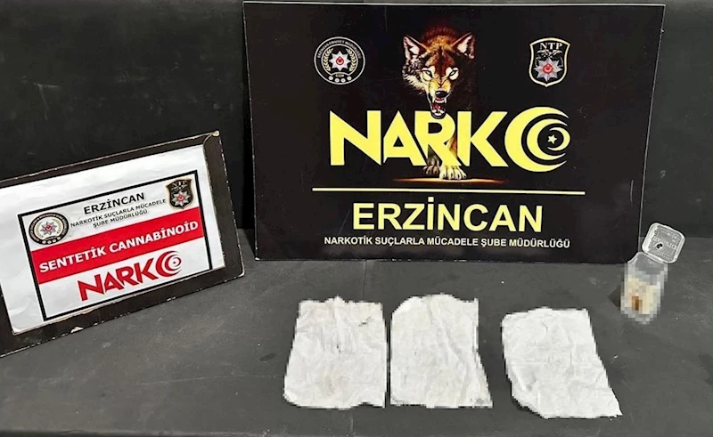 Erzincan’da bir miktar uyuşturucu ele geçirildi
