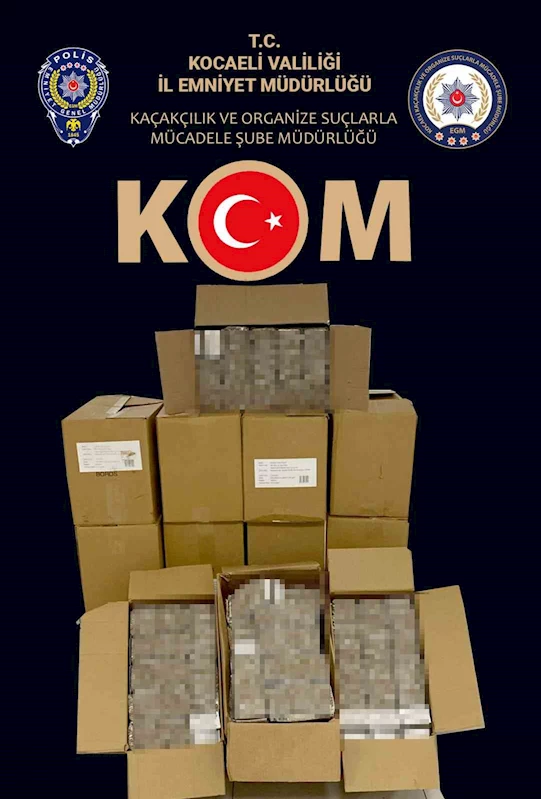 Kocaeli’de 150 bin adet doldurulmuş makaron ele geçirildi
