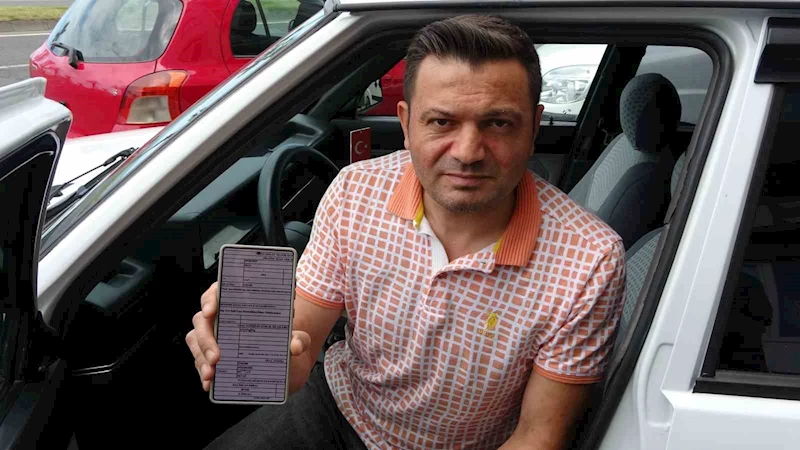Park halindeki otomobile 800 kilometre uzaktan trafik cezası yazıldı
