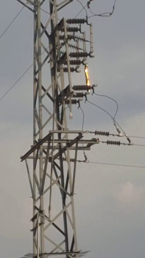 Elektrik hattında çıkan yangın korkuttu

