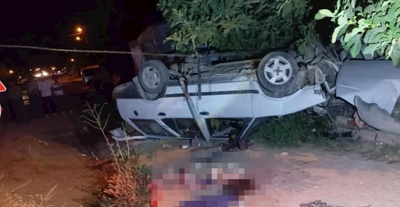 Hafif ticari araç takla attı: 1 ölü, 1 yaralı
