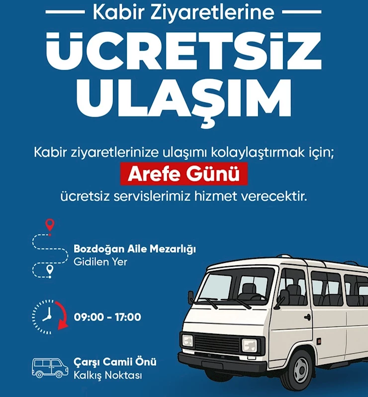 Bozdoğan Belediyesi’nden mezarlık ziyaretlerine ücretsiz servis
