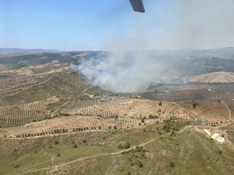 İzmir’de ormanlık alanda yangına havadan ve karadan müdahale başladı
