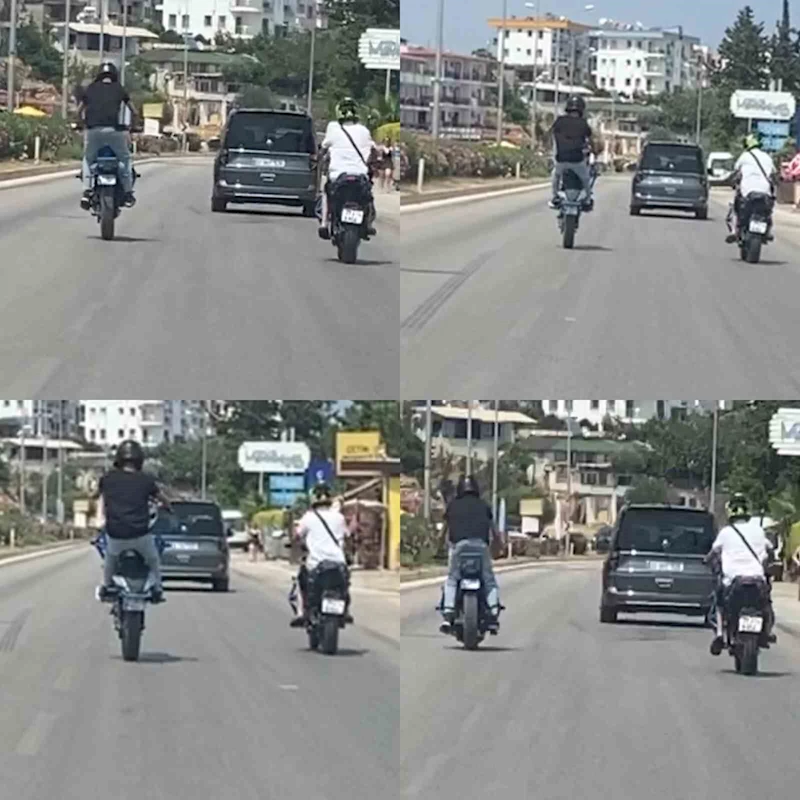 Motosikletli sürücüden D-400 karayolunda tehlikeli hareketler
