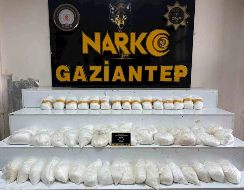 Gaziantep’te 58 kilo metamfetamin ele geçirildi
