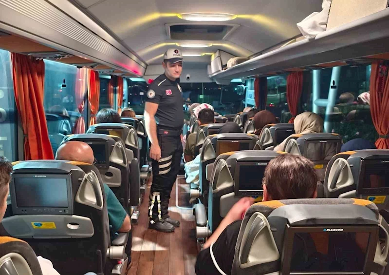 Otobüslerde emniyet kemeri denetimi yapıldı
