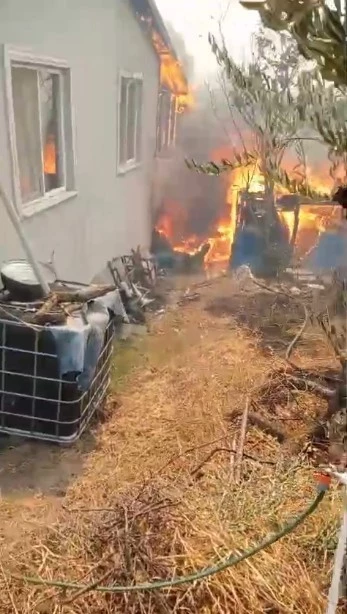 Orman yangını köye indi: 
