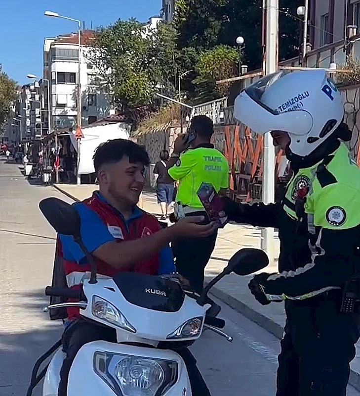 Düzce’de kask takana çerez, takmayana ceza
