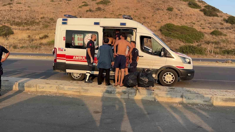 Serinlemek için girdiği denizde boğulma tehlikesi geçiren genç hastaneye kaldırıldı
