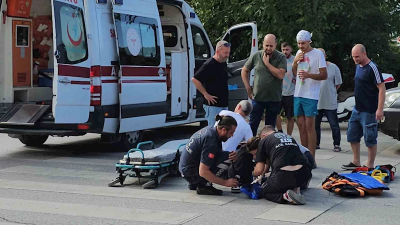 Kontrolden çıkan motosikletten düşen sürücü yaralandı
